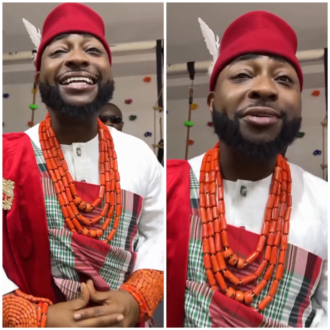 Davido dressed up in igbo attire as he shows off his igbo accent ahead of his wedding